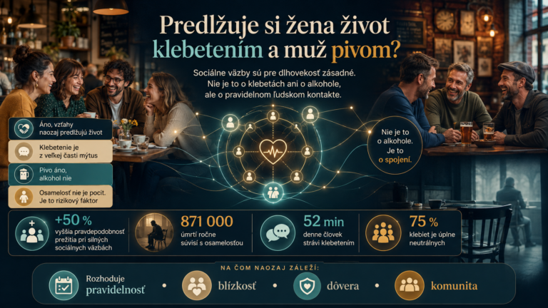 Predlžuje si žena život klebetením a muž pivom? (Čo na to hovorí veda)