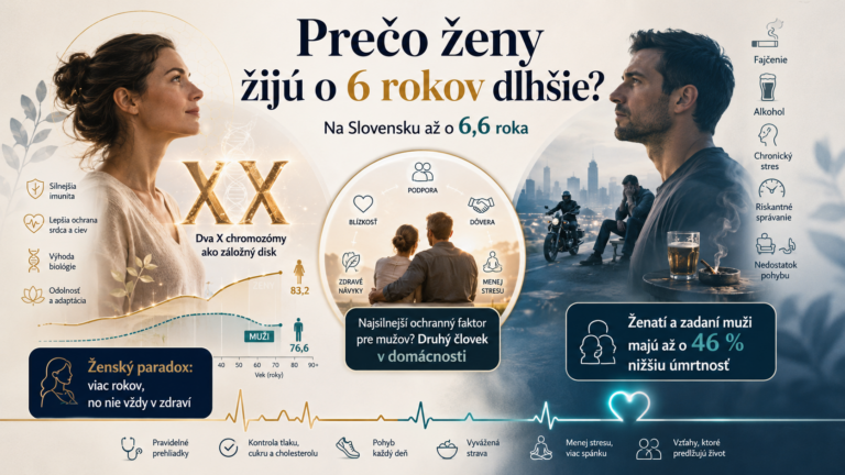 Prečo ženy žijú o 6 rokov dlhšie (a aký „liek“ vracia mužom stratené roky)